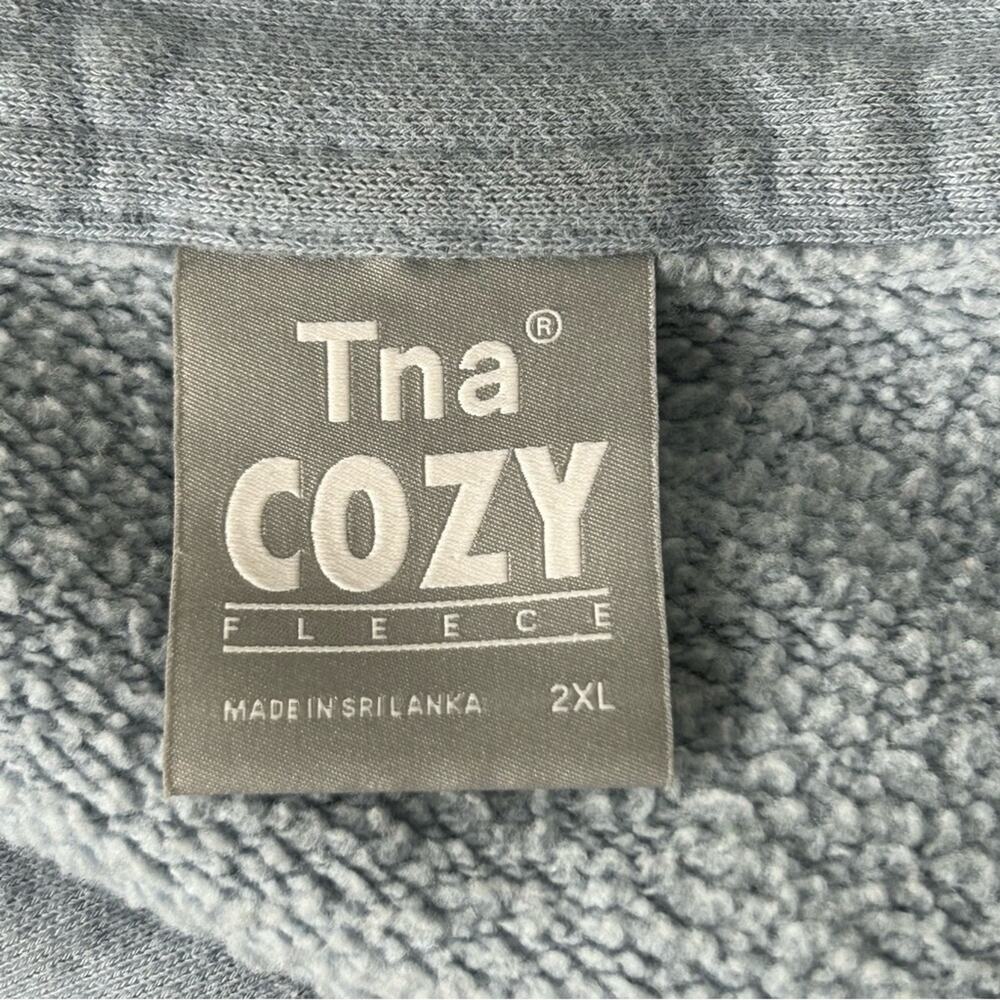 Aritzia Tna Cozy Fleece Boyfriend Polo Sweatshirt in Blue 2XL - Picture 4 of 8